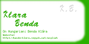 klara benda business card