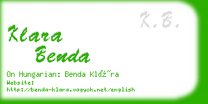 klara benda business card